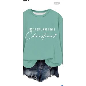 Womens Christmas Sweatshirt Just A Girl Who Loves Holiday Crewneck‎ Pullover